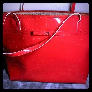 Kate Spade patent leather red tote with bow ♠️